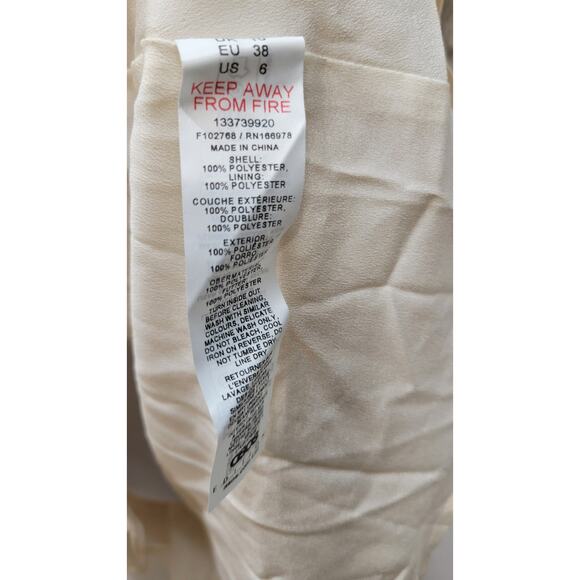 ASOS EDITION Textured Cinched Pleat Waist Mini Dress in stone Size 6 - Picture 10 of 12